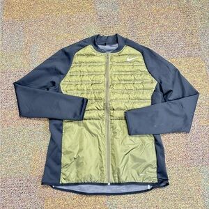 Nike jacket men’s size large Aeroloft green full zip performance puffer golf